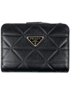 Prada Bifold Wallet Leather Nero